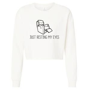 Just Resting My Eyes Funny Dad Cropped Pullover Crew