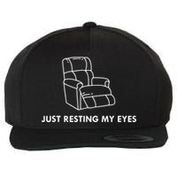 Just Resting My Eyes Wool Snapback Cap