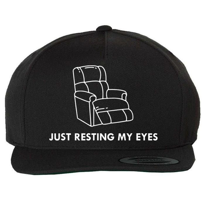 Just Resting My Eyes Wool Snapback Cap