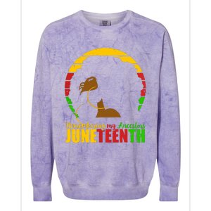 Juneteenth Remembering My Ancestors Black Freedom Colorblast Crewneck Sweatshirt