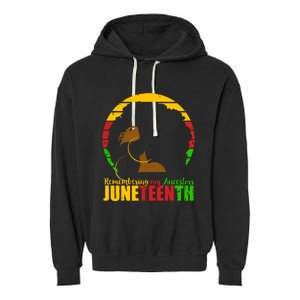 Juneteenth Remembering My Ancestors Black Freedom Garment-Dyed Fleece Hoodie