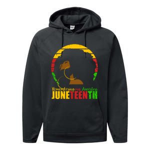 Juneteenth Remembering My Ancestors Black Freedom Performance Fleece Hoodie