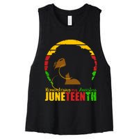 Juneteenth Remembering My Ancestors Black Freedom Women's Racerback Cropped Tank