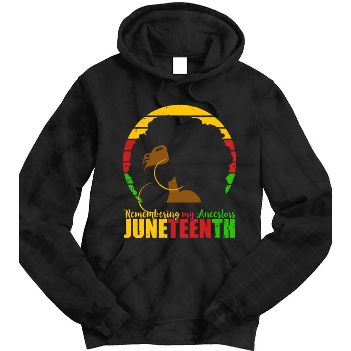 Juneteenth Remembering My Ancestors Black Freedom Tie Dye Hoodie