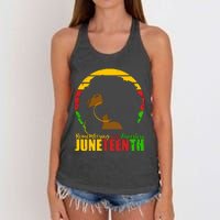 Juneteenth Remembering My Ancestors Black Freedom Women's Knotted Racerback Tank