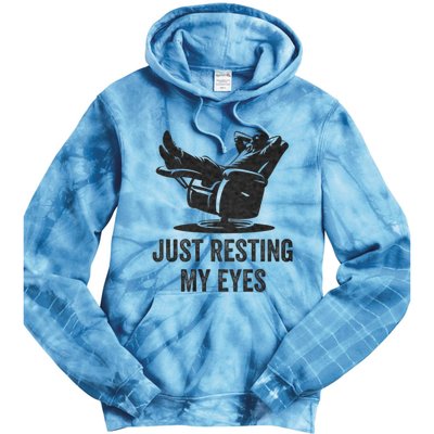 Just Resting My Eyes Funny Dad Funny FatherS Day Tie Dye Hoodie