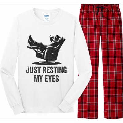 Just Resting My Eyes Funny Dad Funny FatherS Day Long Sleeve Pajama Set