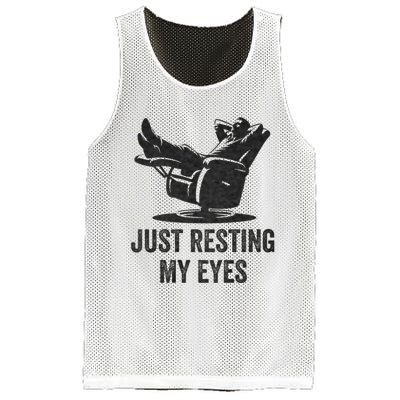 Just Resting My Eyes Funny Dad Funny FatherS Day Mesh Reversible Basketball Jersey Tank