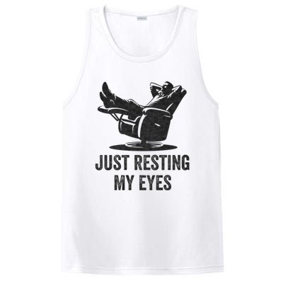 Just Resting My Eyes Funny Dad Funny FatherS Day PosiCharge Competitor Tank