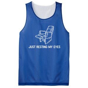 Just Resting My Eyes Great Gift Mesh Reversible Basketball Jersey Tank