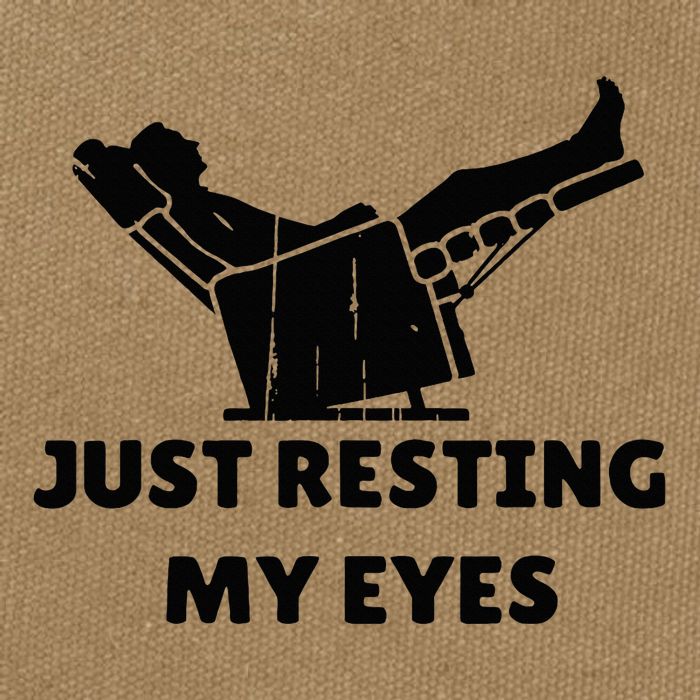 Just Resting My Eyes Funny Dad Recliner Cotton Canvas Backpack