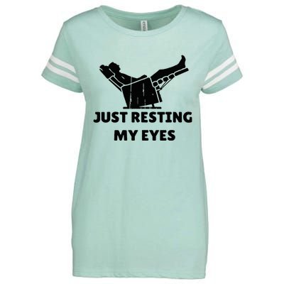 Just Resting My Eyes Funny Dad Recliner Enza Ladies Jersey Football T-Shirt