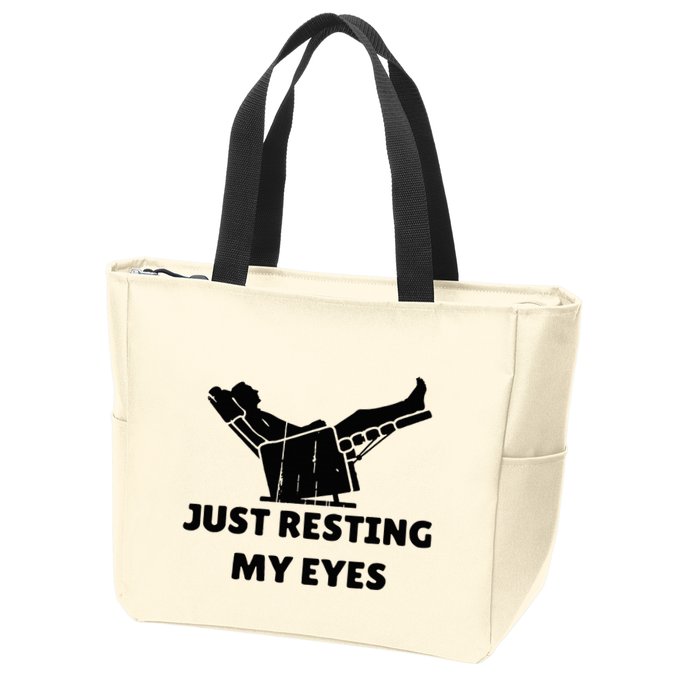 Just Resting My Eyes Funny Dad Recliner Zip Tote Bag