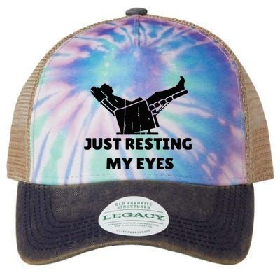 Just Resting My Eyes Funny Dad Recliner Legacy Tie Dye Trucker Hat