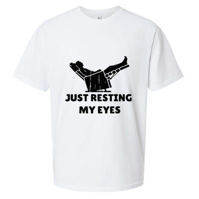 Just Resting My Eyes Funny Dad Recliner Sueded Cloud Jersey T-Shirt