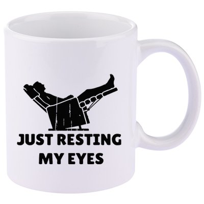 Just Resting My Eyes Funny Dad Recliner 11oz C Handle Ceramic Mug