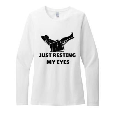 Just Resting My Eyes Funny Dad Recliner Womens CVC Long Sleeve Shirt