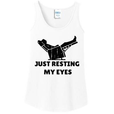 Just Resting My Eyes Funny Dad Recliner Ladies Essential Tank