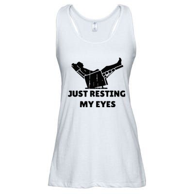 Just Resting My Eyes Funny Dad Recliner Ladies Essential Flowy Tank