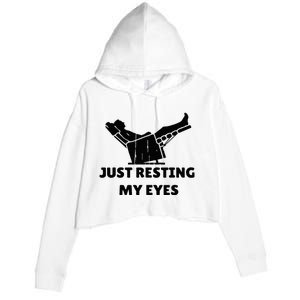 Just Resting My Eyes Funny Dad Recliner Crop Fleece Hoodie