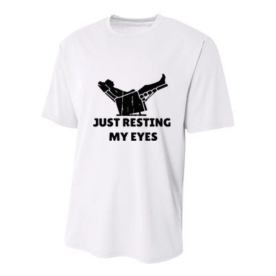Just Resting My Eyes Funny Dad Recliner Youth Performance Sprint T-Shirt