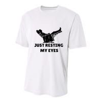 Just Resting My Eyes Funny Dad Recliner Youth Performance Sprint T-Shirt