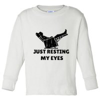 Just Resting My Eyes Funny Dad Recliner Toddler Long Sleeve Shirt