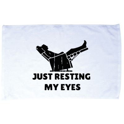 Just Resting My Eyes Funny Dad Recliner Microfiber Hand Towel