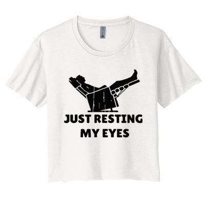 Just Resting My Eyes Funny Dad Recliner Women's Crop Top Tee