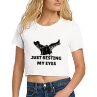 Just Resting My Eyes Funny Dad Recliner Crop Top