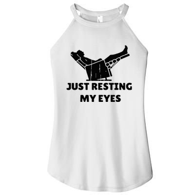 Just Resting My Eyes Funny Dad Recliner Women's Perfect Tri Rocker Tank