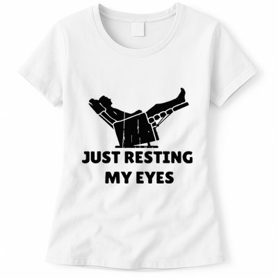Just Resting My Eyes Funny Dad Recliner Womens T-Shirt