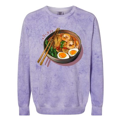 Japanses Ramen Noodles Bowl Colorblast Crewneck Sweatshirt