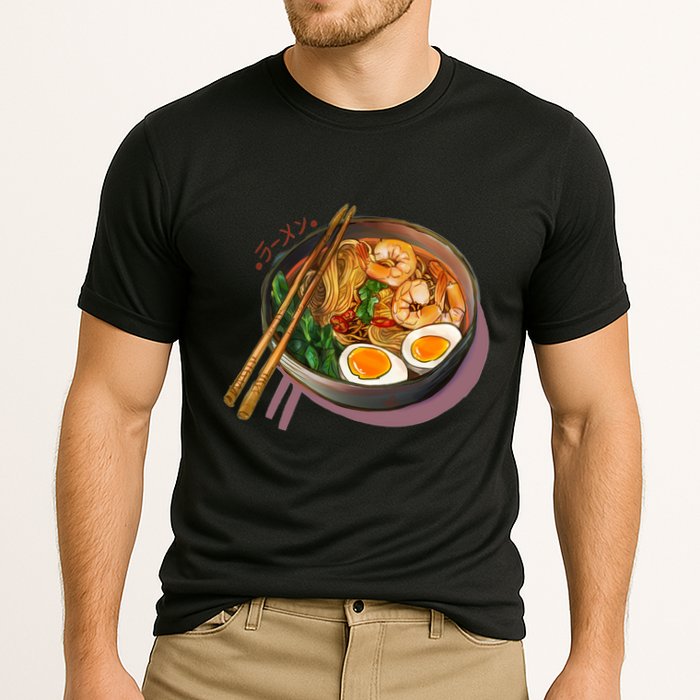 Japanses Ramen Noodles Bowl Cooling Performance Crew T-Shirt