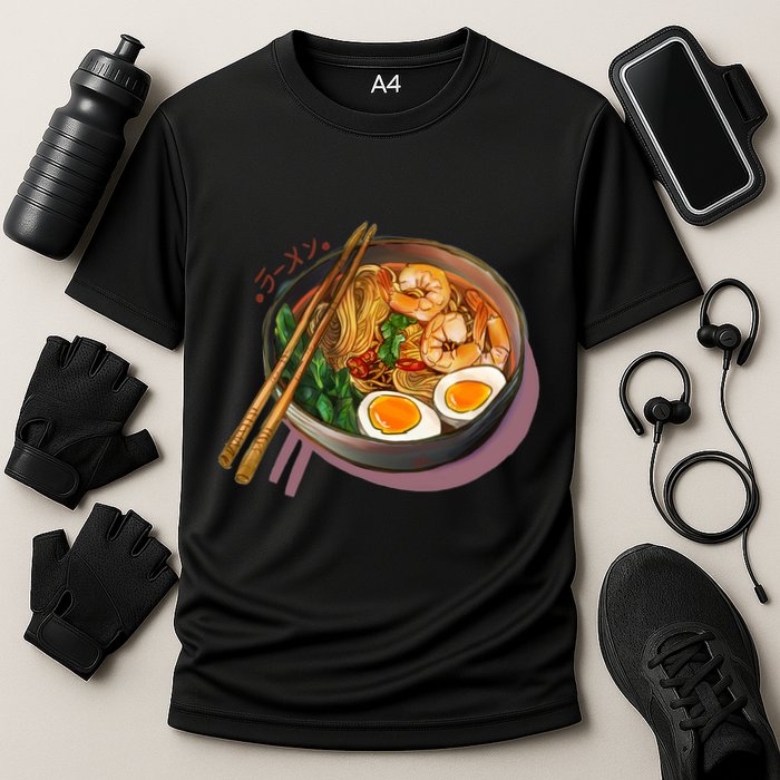 Japanses Ramen Noodles Bowl Cooling Performance Crew T-Shirt
