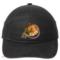 Japanses Ramen Noodles Bowl 7-Panel Snapback Hat