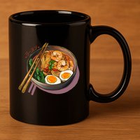 Japanses Ramen Noodles Bowl 11oz C Handle Ceramic Mug