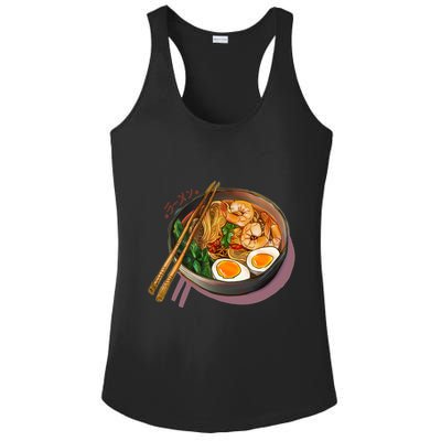 Japanses Ramen Noodles Bowl Ladies PosiCharge Competitor Racerback Tank