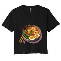 Japanses Ramen Noodles Bowl Women's Crop Top Tee