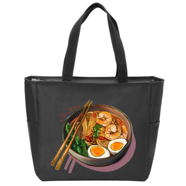 Japanses Ramen Noodles Bowl Zip Tote Bag