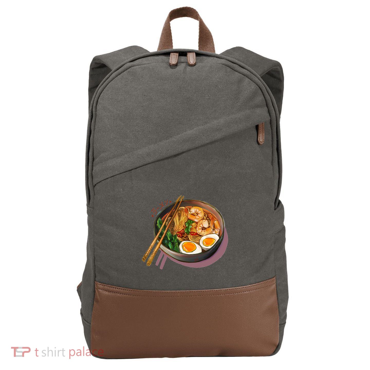 Japanses Ramen Noodles Bowl Cotton Canvas Backpack