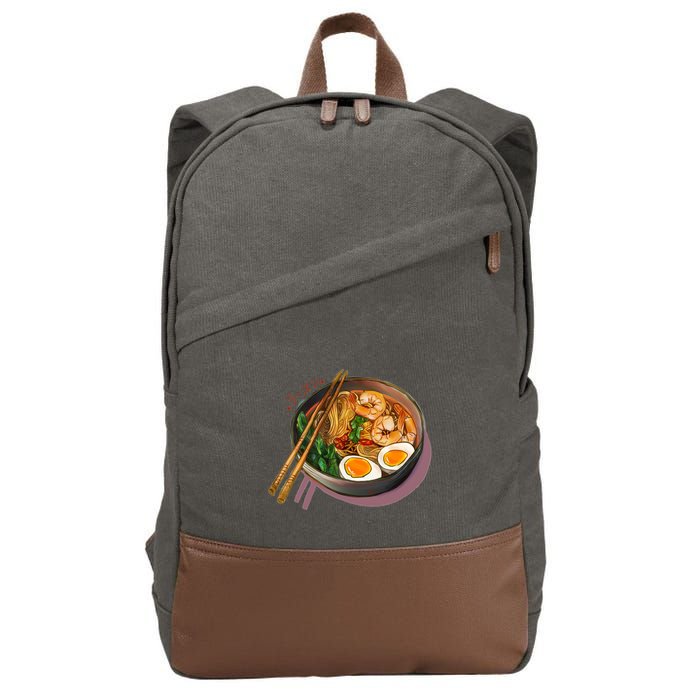Japanses Ramen Noodles Bowl Cotton Canvas Backpack