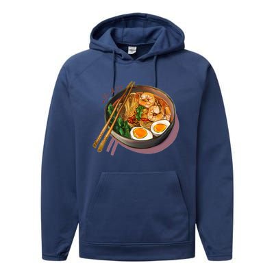 Japanses Ramen Noodles Bowl Performance Fleece Hoodie