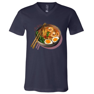 Japanses Ramen Noodles Bowl V-Neck T-Shirt