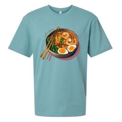 Japanses Ramen Noodles Bowl Sueded Cloud Jersey T-Shirt