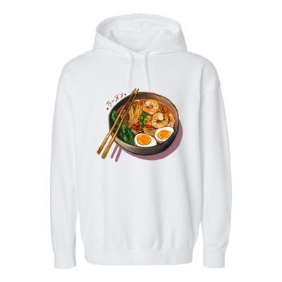 Japanses Ramen Noodles Bowl Garment-Dyed Fleece Hoodie