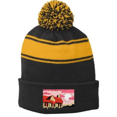 Jeff Rosenstock N O D R E A M Stripe Pom Pom Beanie