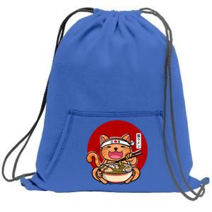 Japanese Ra Noodles Anime Funny Japan Cat Gift Sweatshirt Cinch Pack Bag