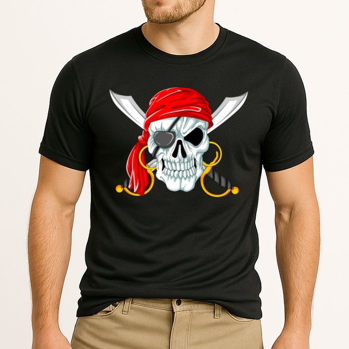 Jolly Roger Pirate Skull Cooling Performance Crew T-Shirt