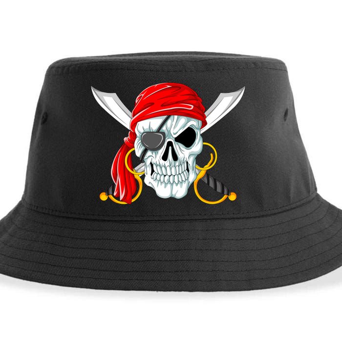 Jolly Roger Pirate Skull Sustainable Bucket Hat